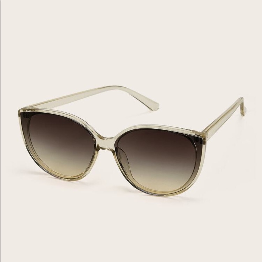 Transparent Frame Flat Lens Sunglasses
